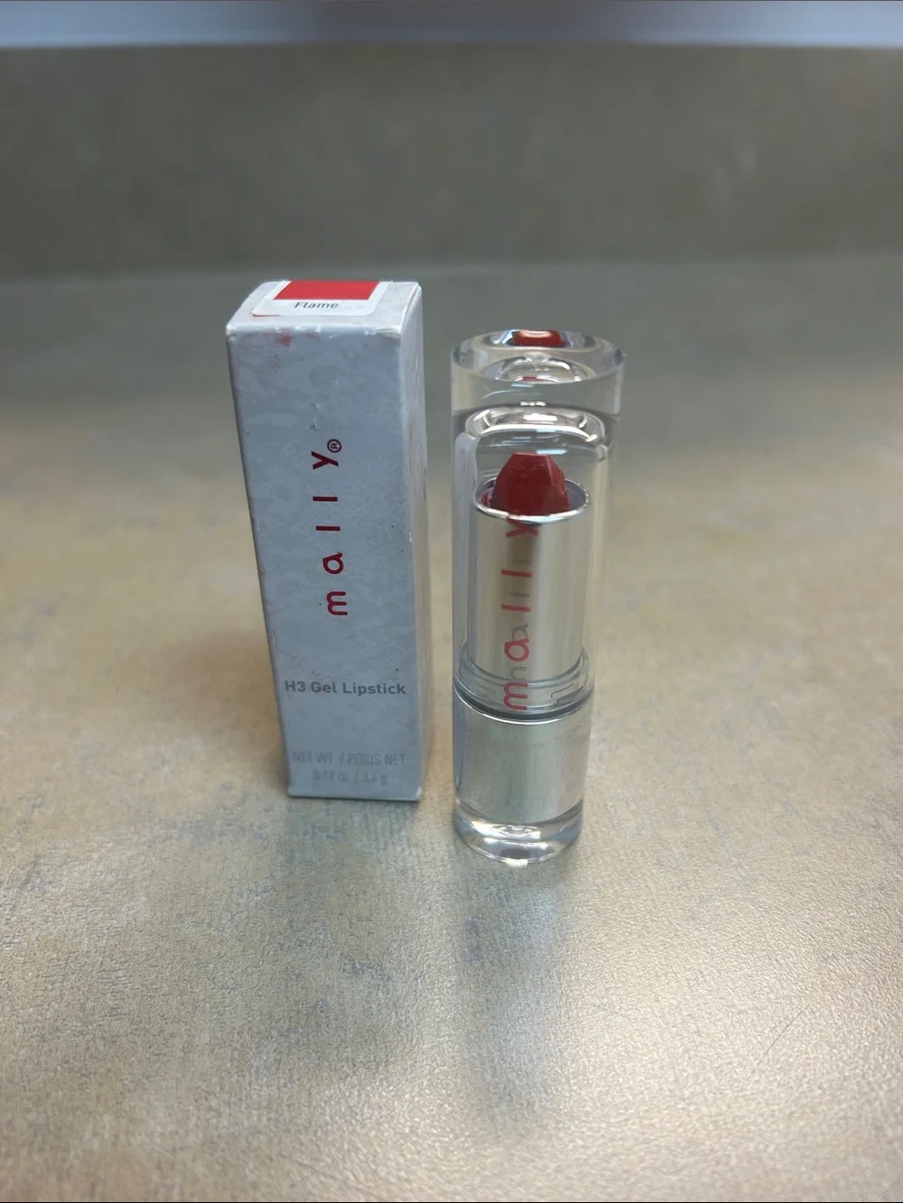 NWT-NIB Mally H3 Gel Lipstick In Box (Flame)